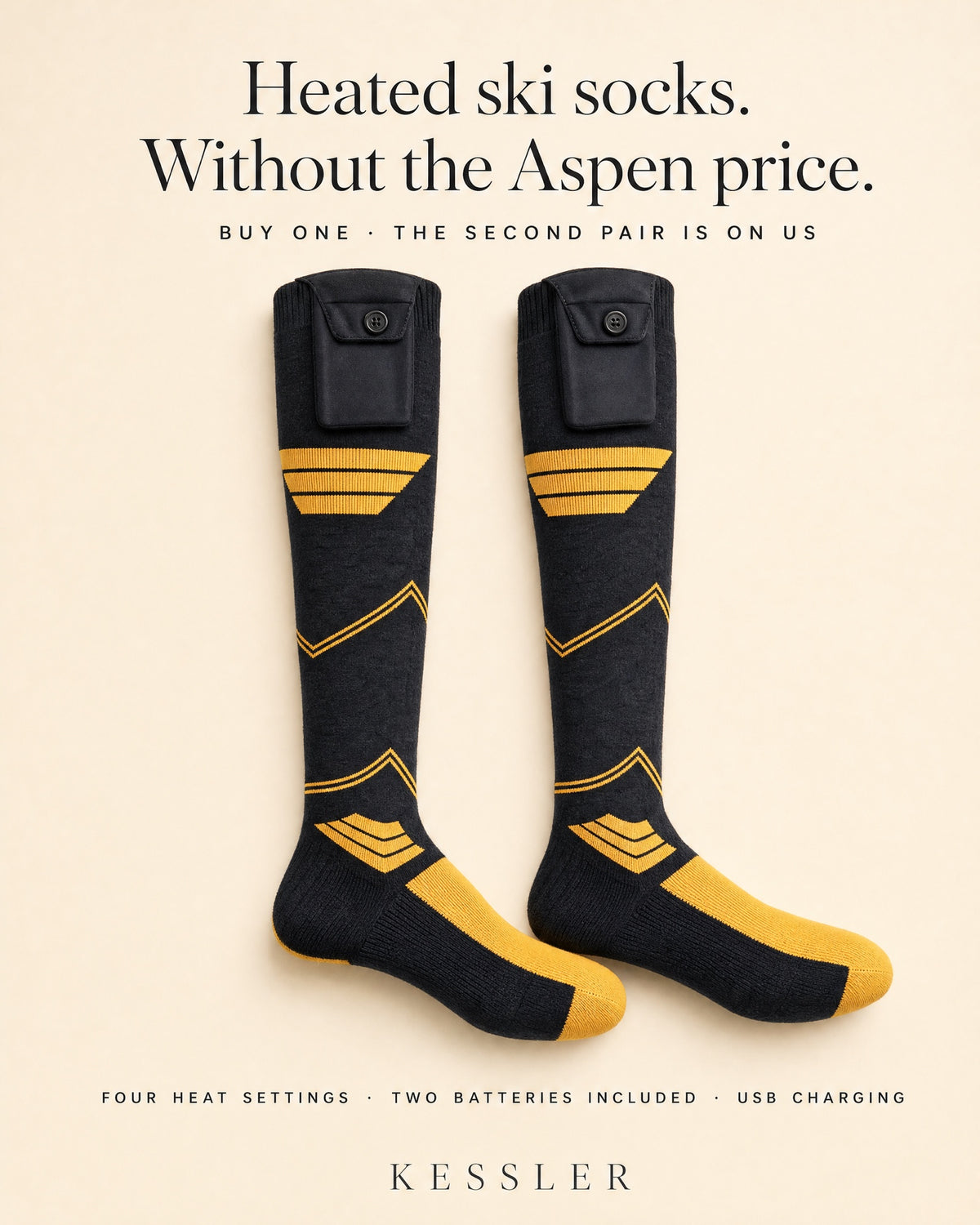 Kessler heated ski socks: heated ski socks without the Aspen price